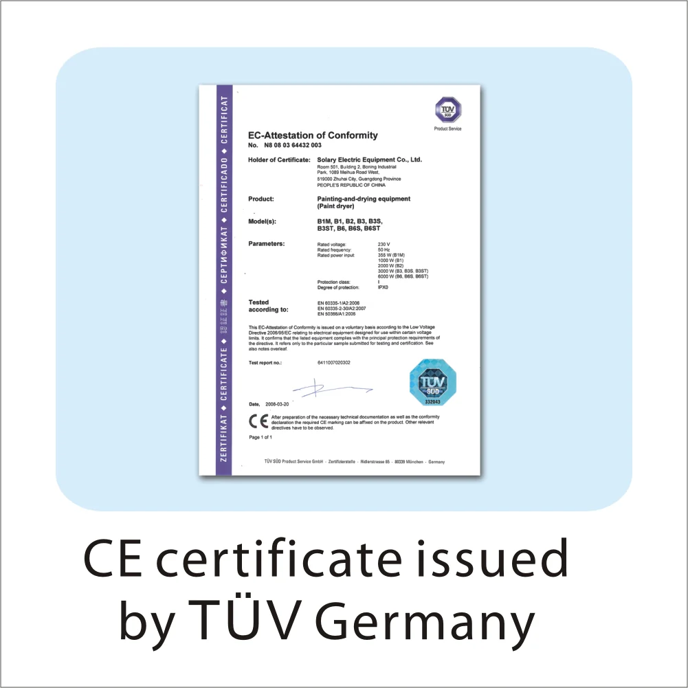 Solary Infrared Paint Curing Lamp, 2-Head Short Wave Infrared Lamp for Painting,Model B2EA - Image 10