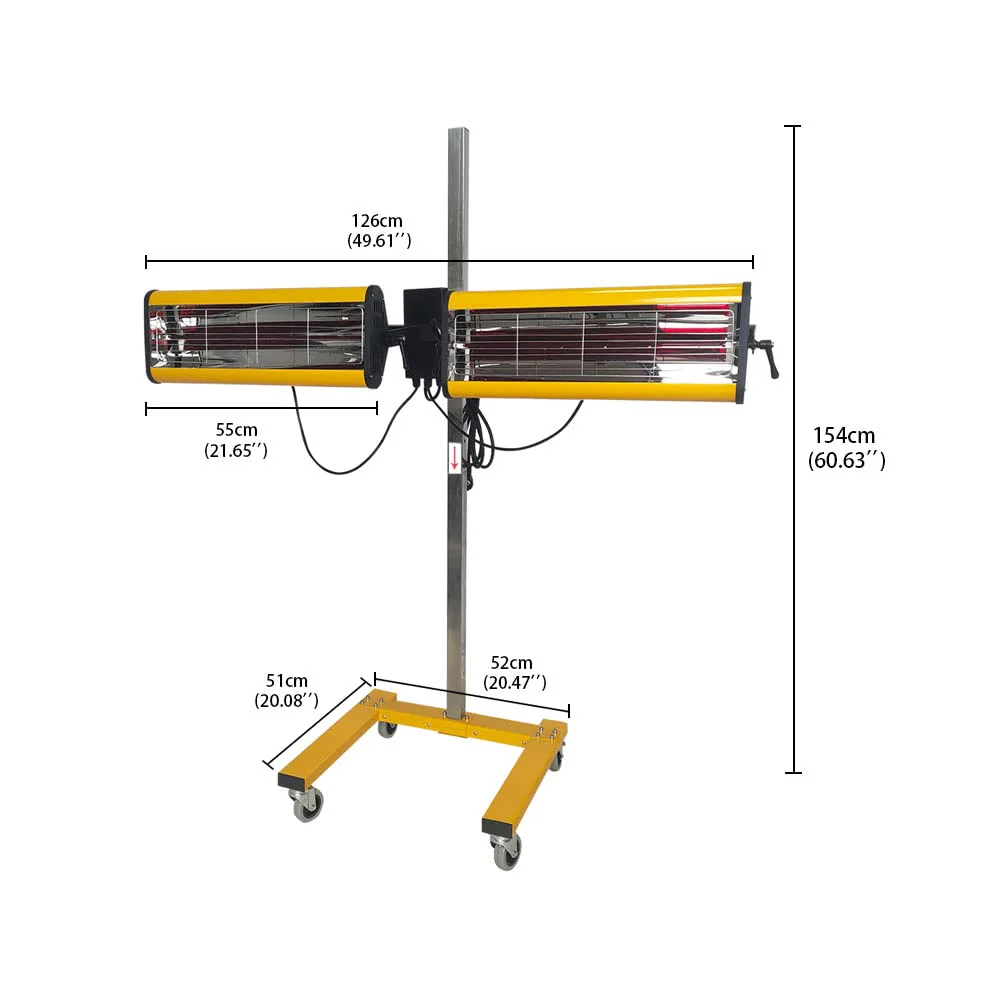 Solary Infrared Paint Curing Lamp, Paint Baking Lamp with Timer for Automotive Spray Booth - Image 3