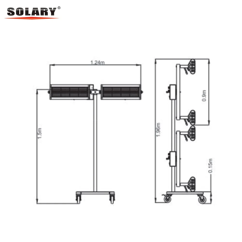 Solary Infrared Paint Curing Lamp, Paint Baking Lamp with Timer for Automotive Spray Booth - Image 4