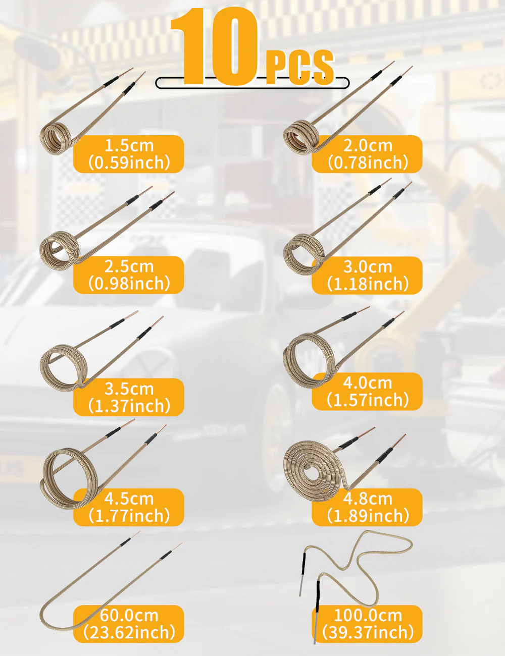 Solary Induction Coil Heater Kit, 10Pcs Open-end Induction Coil for Induction Heating Machine - Image 6