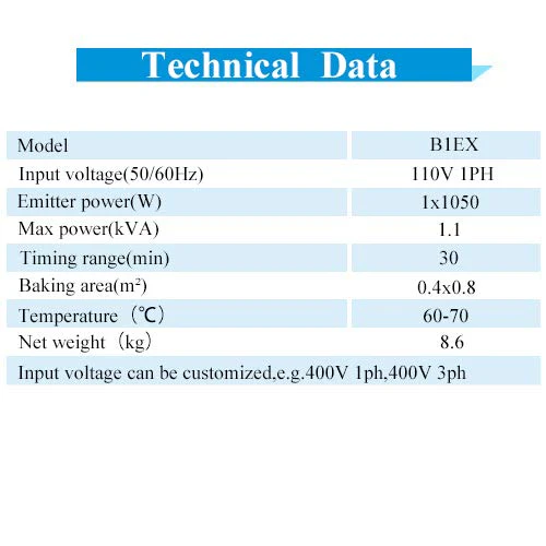 Solary Baking Infrared Paint Curing Lamp, 1050W 110V Short Wave Infrared Paint Baking Lamp - Image 8