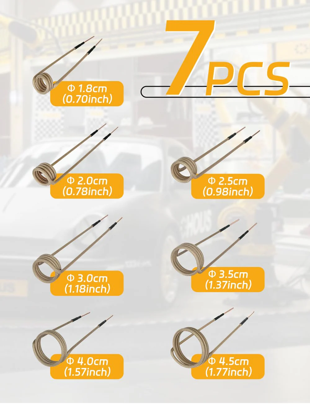 Solary 7Pcs Essential Induction Heater Coil Kit for Magnetic Induction Heater - Image 4