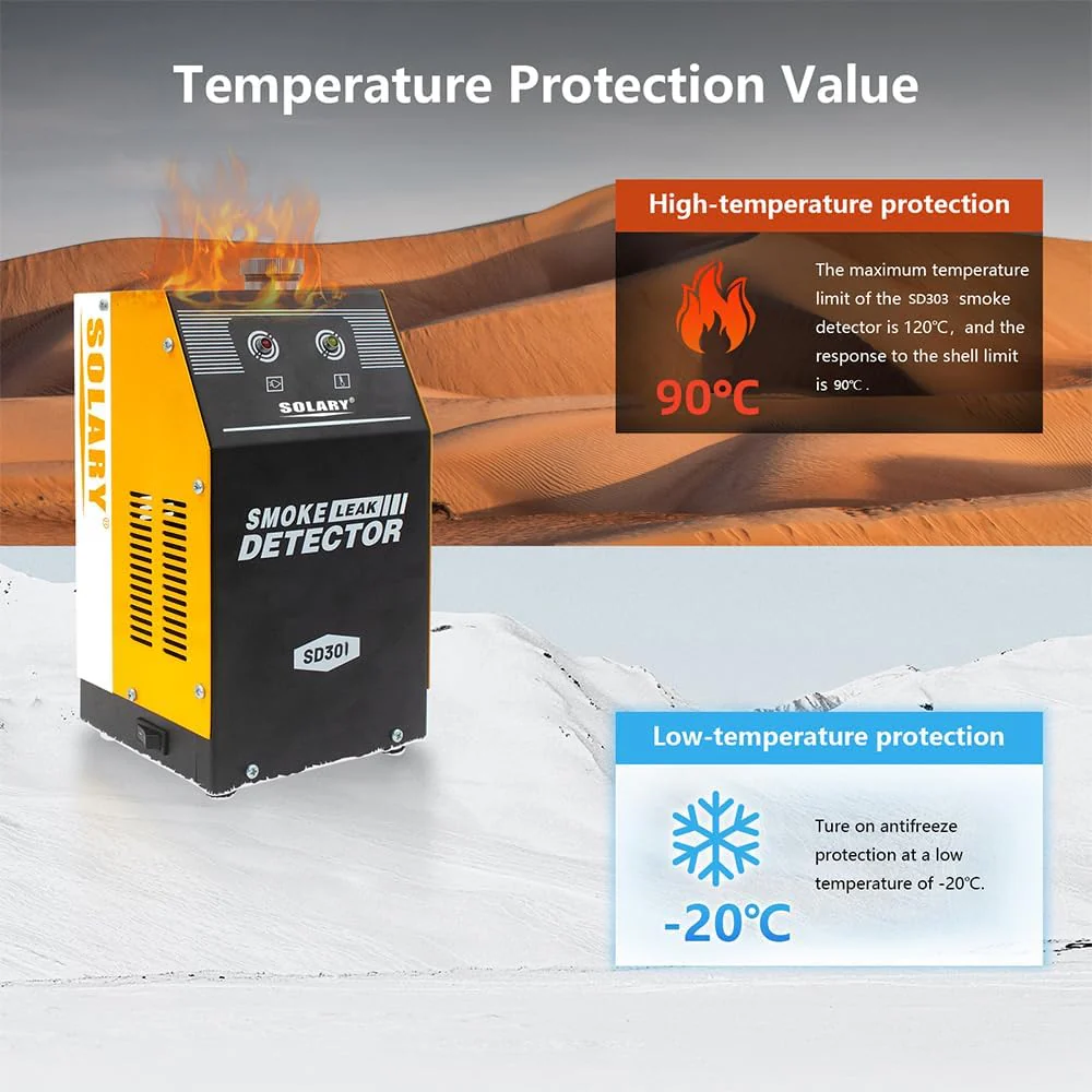 Solary Automotive Smoke Machine Leak Detector - 12V DC EVAP Vacuum Diagnostic Tester for Pipe System - Image 8