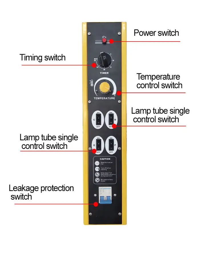 Solary Baking Infrared Paint Curing Lamp - 4KW 220V Short Wave Infrared Heat Lamp for Paint Drying, Auto Film, Body Repair - Image 7