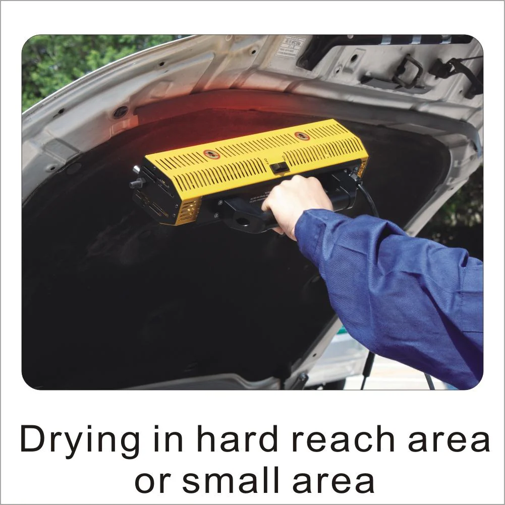 Solary Handheld Short Wave Infrared Paint Dryer Lamp for Car Bodywork Repair, 1000W 110V-Yellow - Image 6