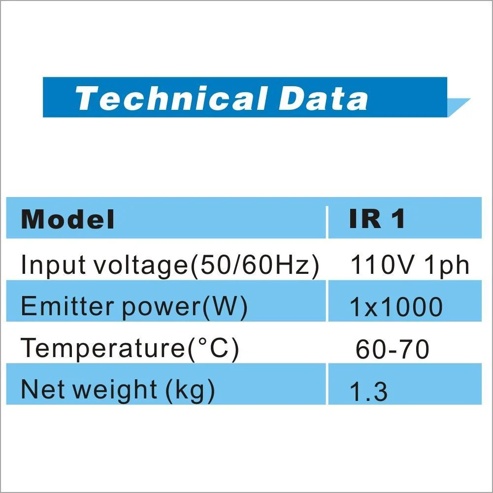 Solary Handheld Short Wave Infrared Paint Dryer Lamp for Car Bodywork Repair, 1000W 110V-Yellow - Image 8