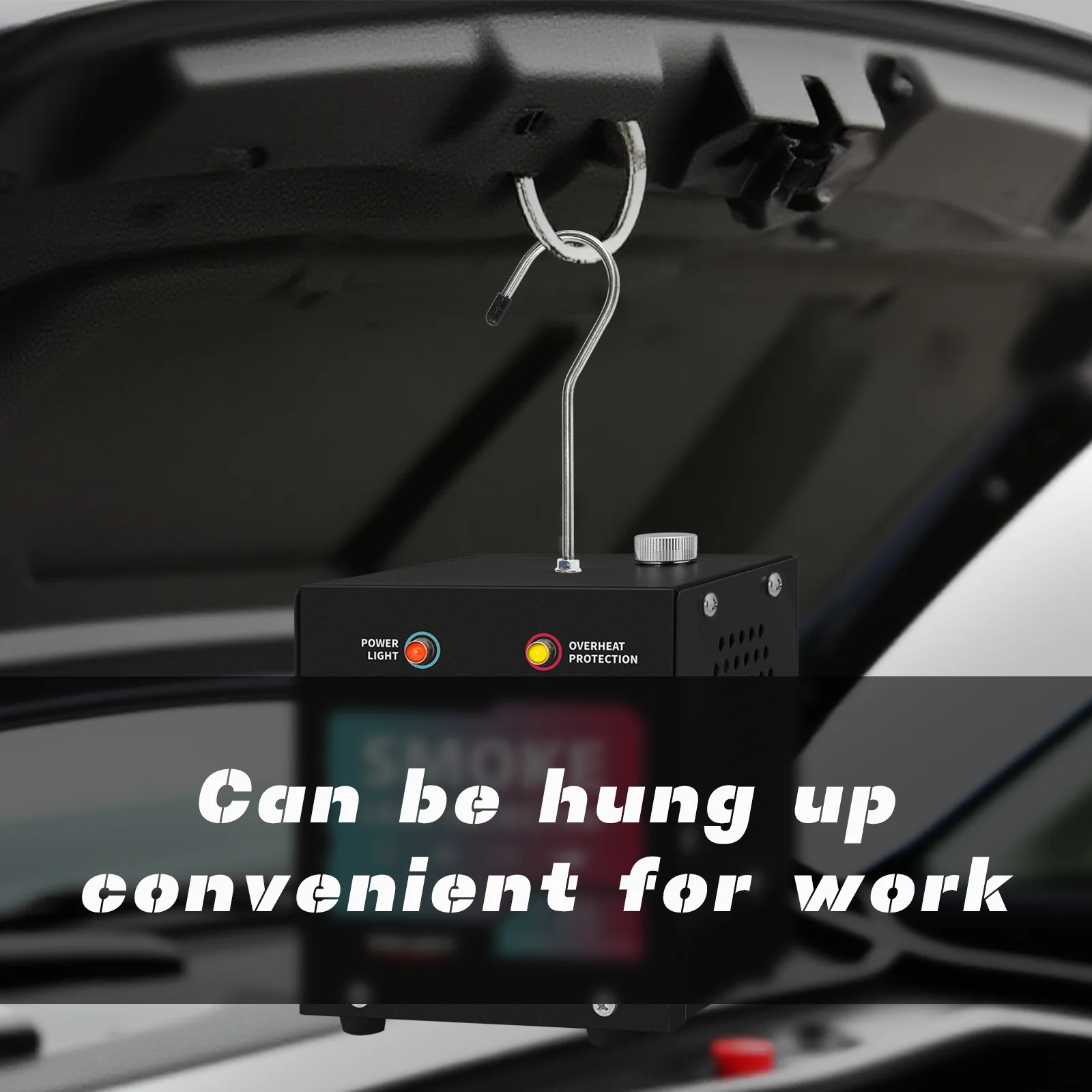 SOLARY Mini Smoke Leak Detector 12V – All-Black EVAP & Vacuum Leak Tester with Built-in Air Pump (No Smoke Oil)-Red-Blue Gradient - Image 5