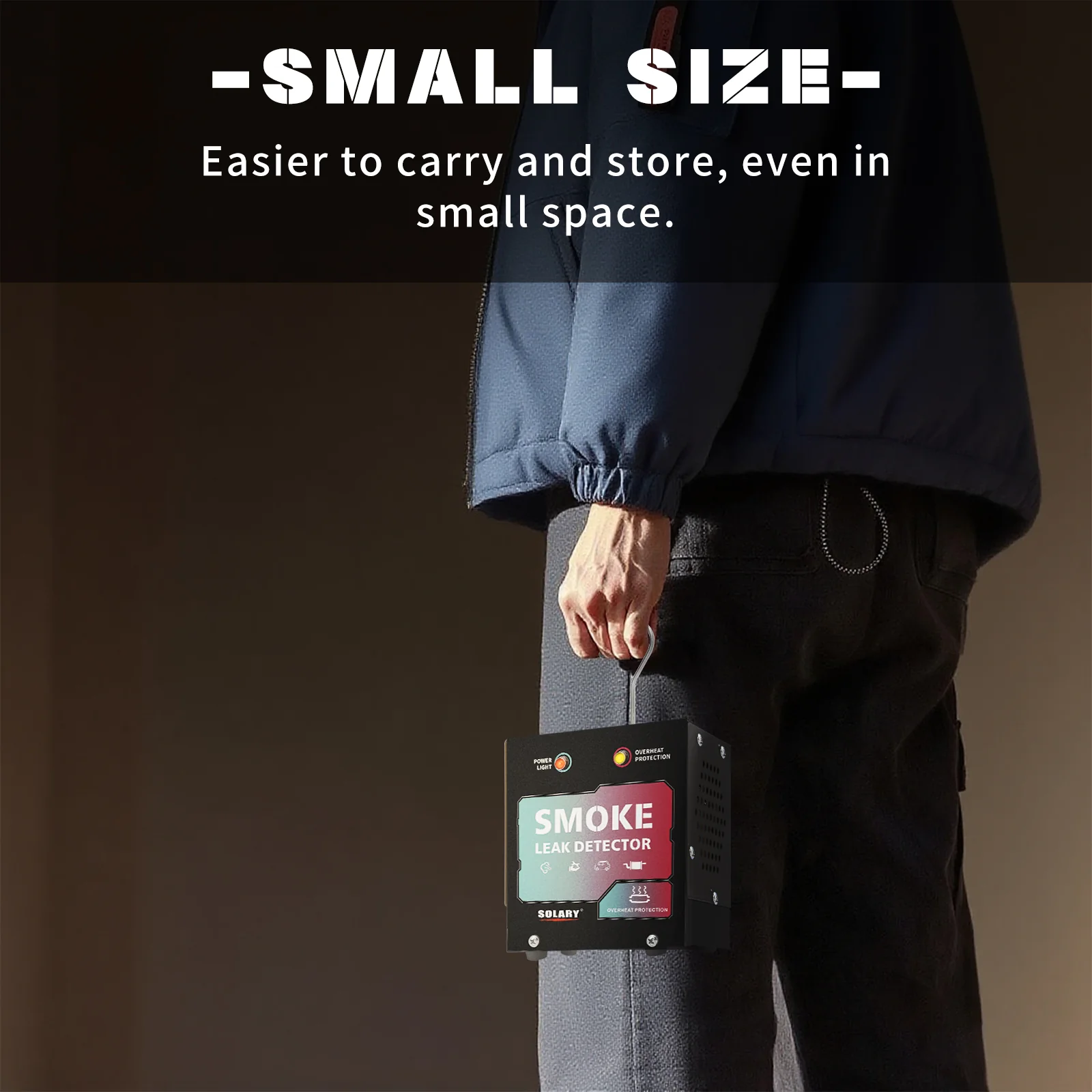 SOLARY Mini Smoke Leak Detector 12V – All-Black EVAP & Vacuum Leak Tester with Built-in Air Pump (No Smoke Oil)-Red-Blue Gradient - Image 6