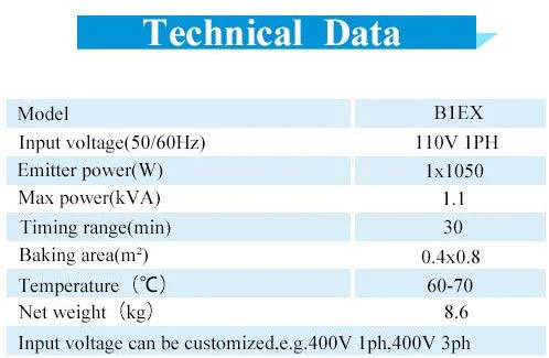 Solary Infrared Paint Curing Lamp, 1050W 110V Short Wave Infrared Paint Baking Lamp with Smart Timer and Stand - Image 10