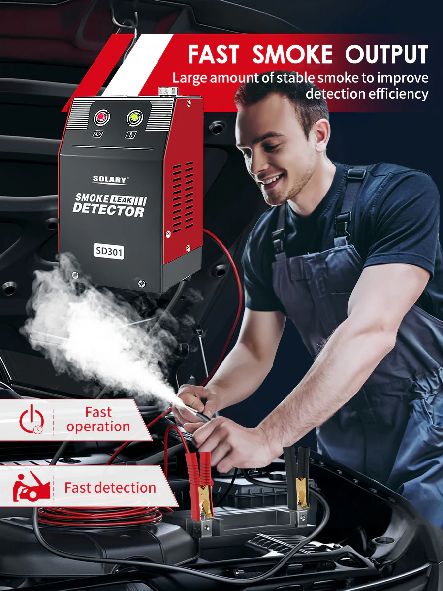 Solary Automotive Smoke Machine Leak Detector - 12V DC EVAP Vacuum Diagnostic Tester for Pipe System-Red - Image 10