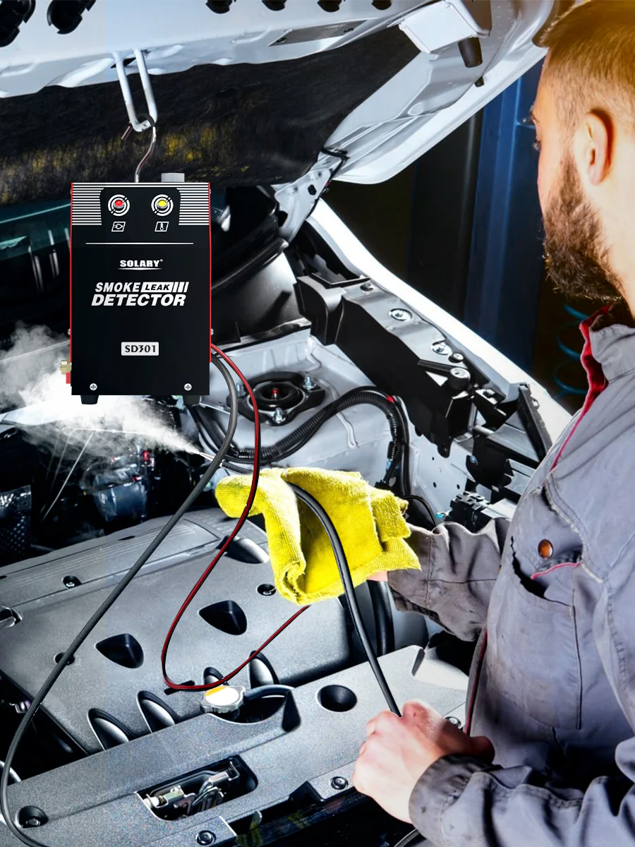 Solary Automotive Smoke Machine Leak Detector - 12V DC EVAP Vacuum Diagnostic Tester for Pipe System-Red - Image 7