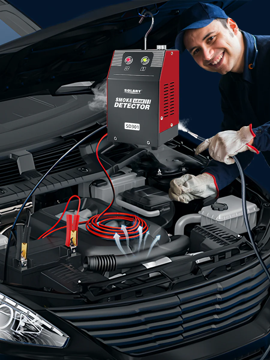 Solary Automotive Smoke Machine Leak Detector - 12V DC EVAP Vacuum Diagnostic Tester for Pipe System-Red - Image 9